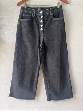 Urban Outfitters BDG Black Wide Leg Raw Hem Jeans 30